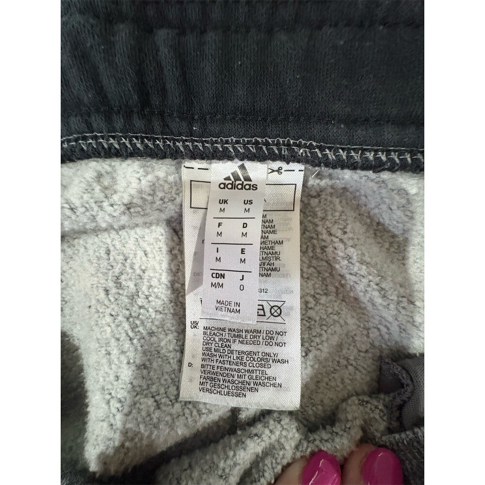 adidas Tiro 21 Men's Jogger Sweatpants Gray Fleece Lined Zip Pockets M - Picture 6 of 10